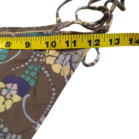Missioni Vintage Swim 42/6 Floral Triangle String Bikini Swimsuit Brown Multi - Picture 5 of 6